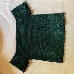 Off the shoulder Velour Ruched Top